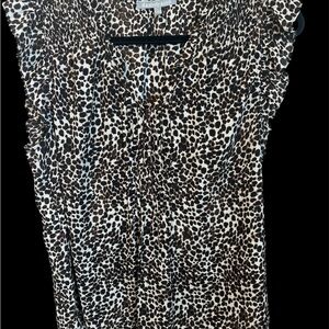 Daniel Rainn Black and White Animal Print Blouse
